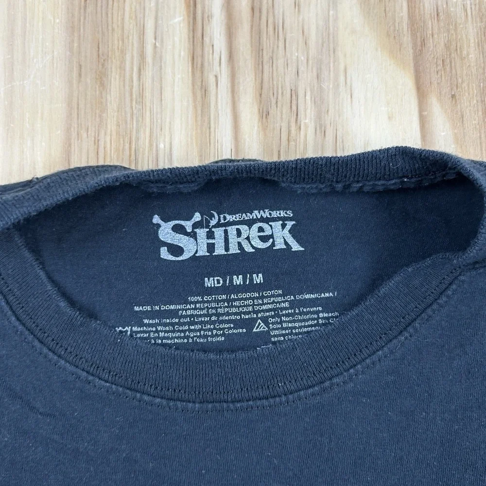 Shrek Move Promi T-Shirt Women's Medium Black Short Sleeve Graphic Y2K